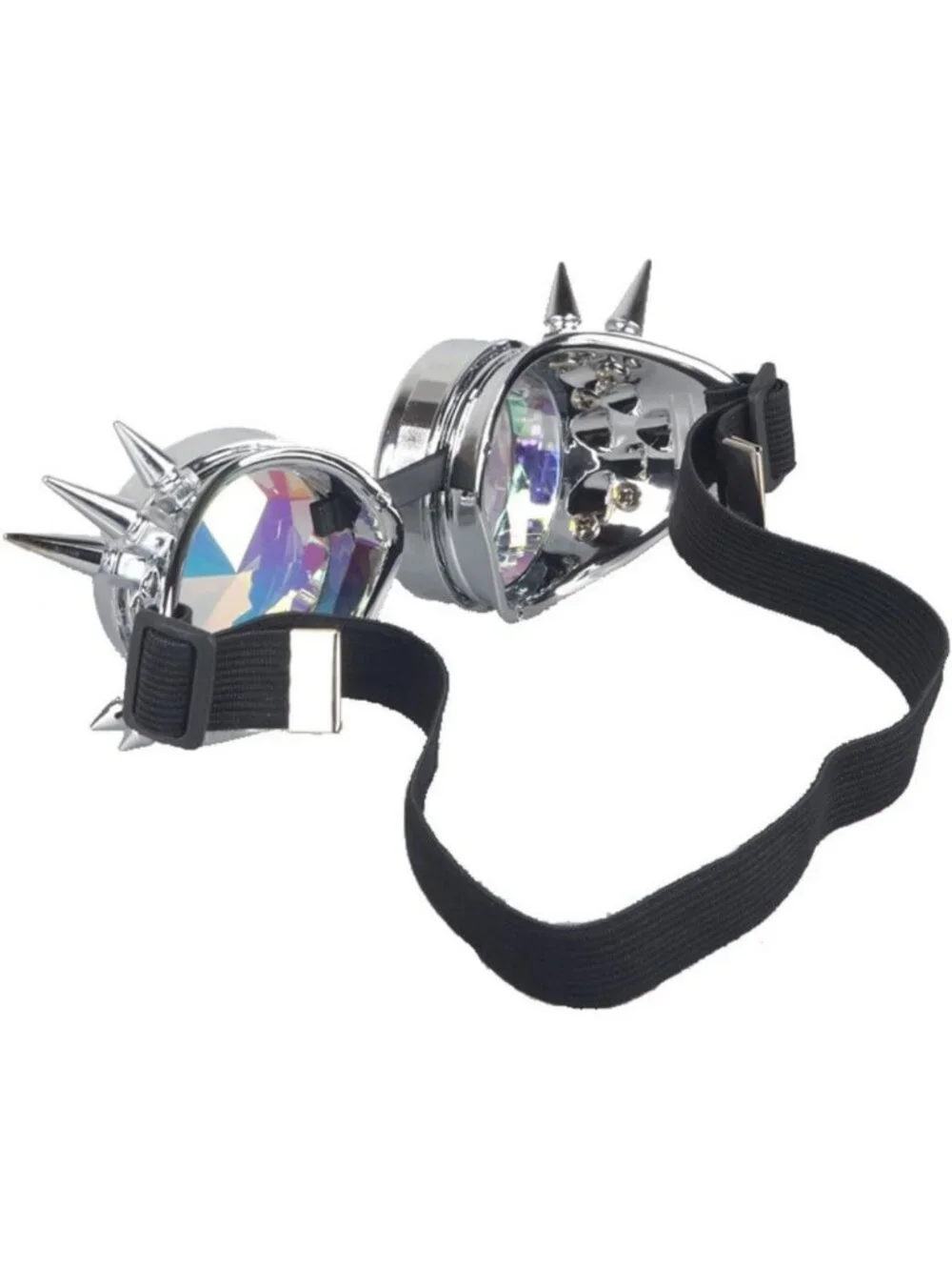 Kaleidoscope Spiked Goggles with Adjustable Straps | Crystal Lenses for Cosplay